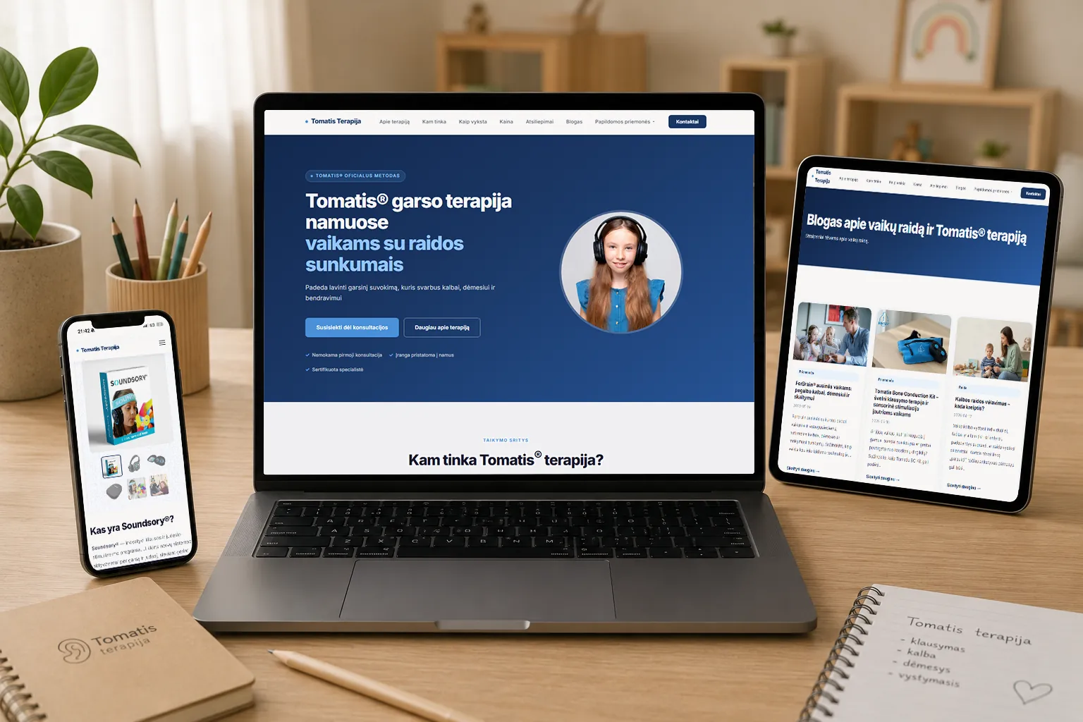 Tomatis Terapija — web design